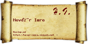 Hevér Imre névjegykártya