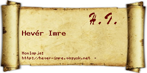 Hevér Imre névjegykártya